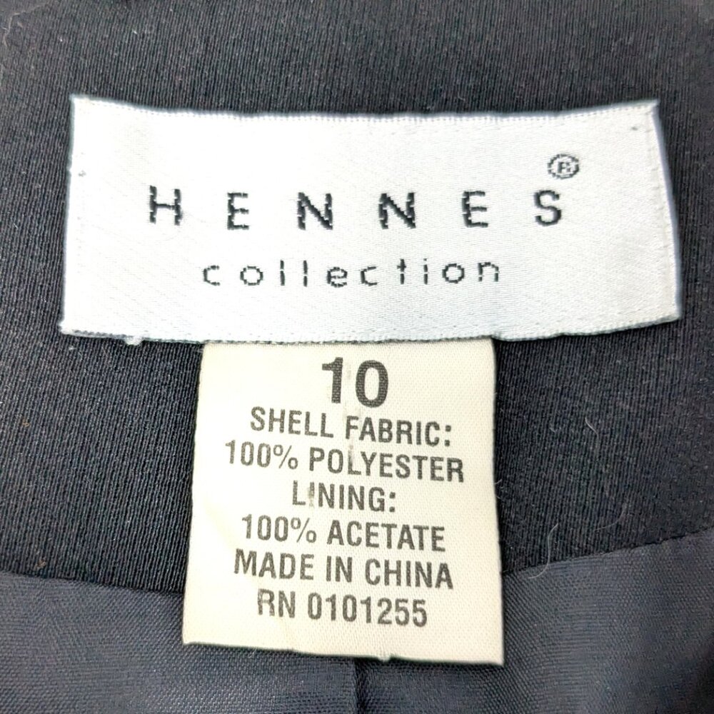 VTG 90s Hennes H&M Womens Long Blazer Jacket Black Sz Med Princess Cut A-Line - Picture 8 of 16